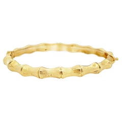 Bracelet vintage en or jaune 14K en forme de bambou
