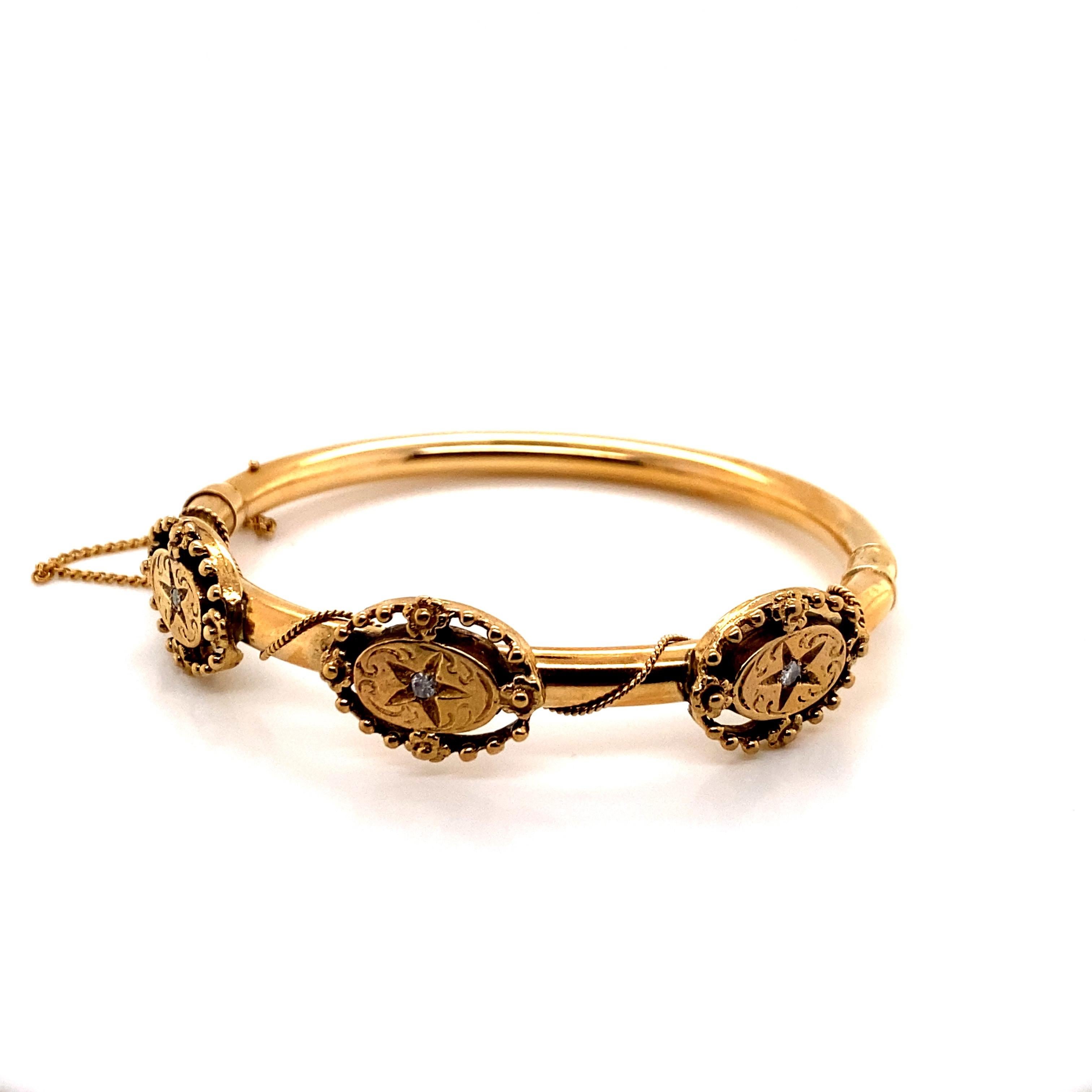 Vintage 14K Gelbgold Armspange Armband (Retro) im Angebot