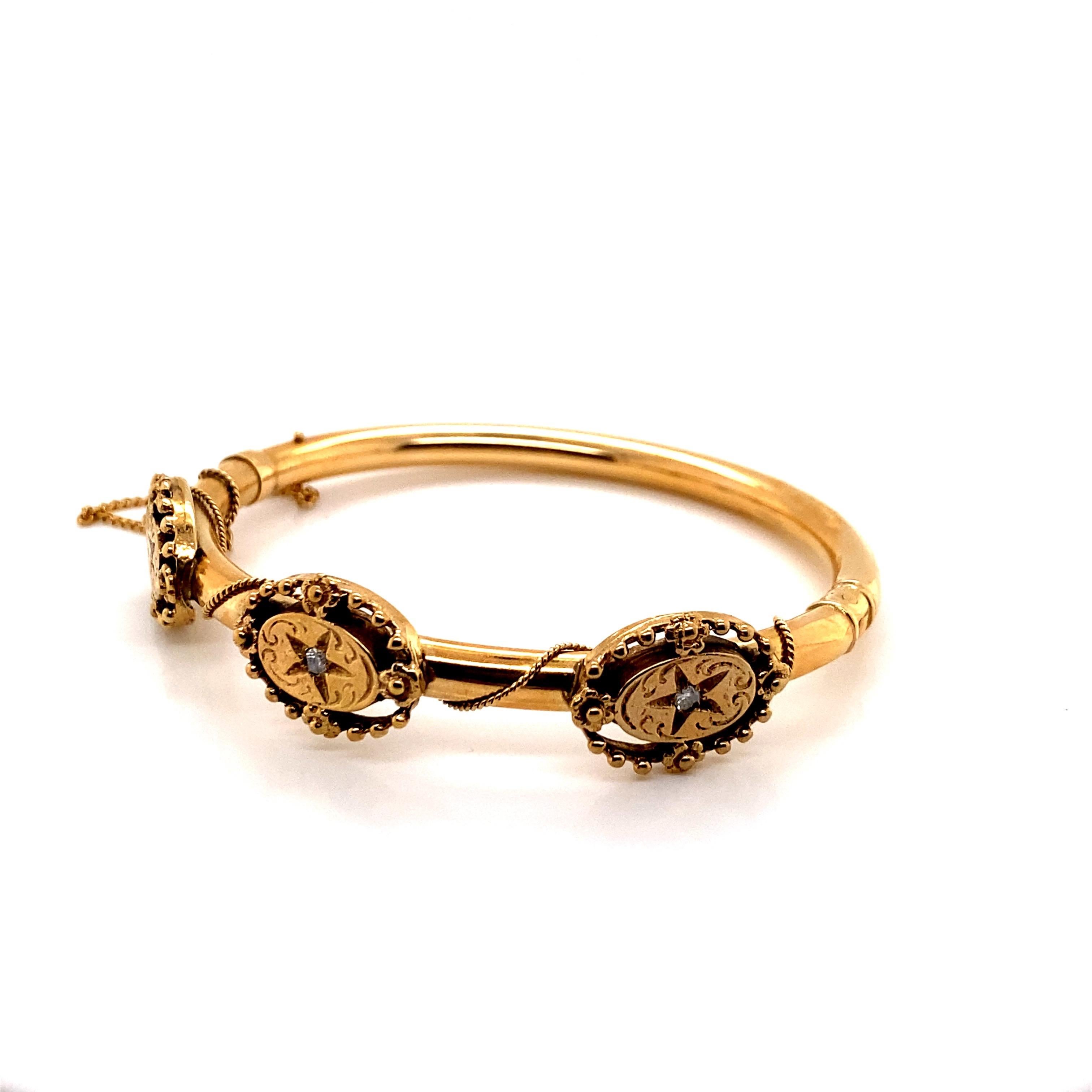 Vintage 14K Gelbgold Armspange Armband im Angebot 1