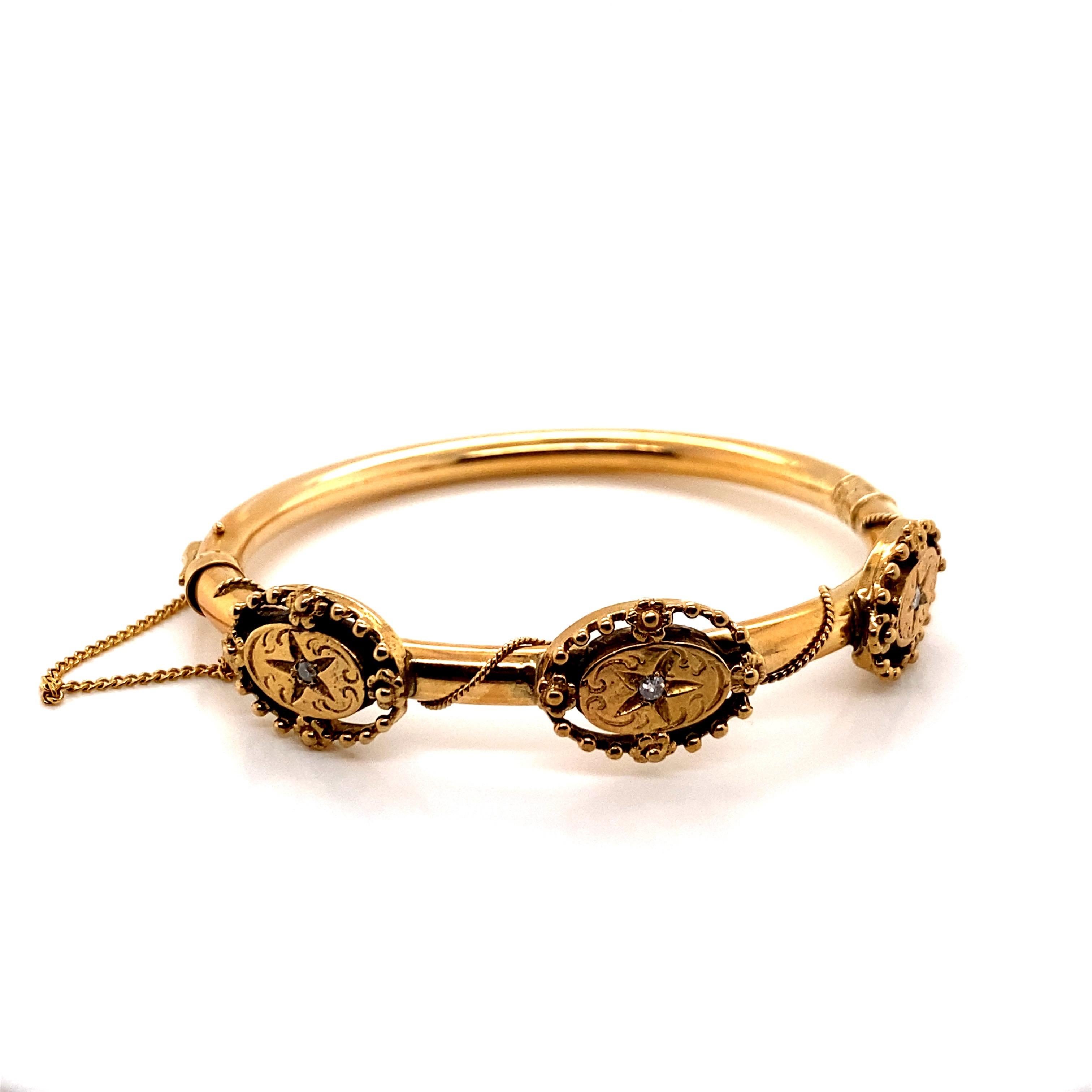 Vintage 14K Gelbgold Armspange Armband im Angebot 2