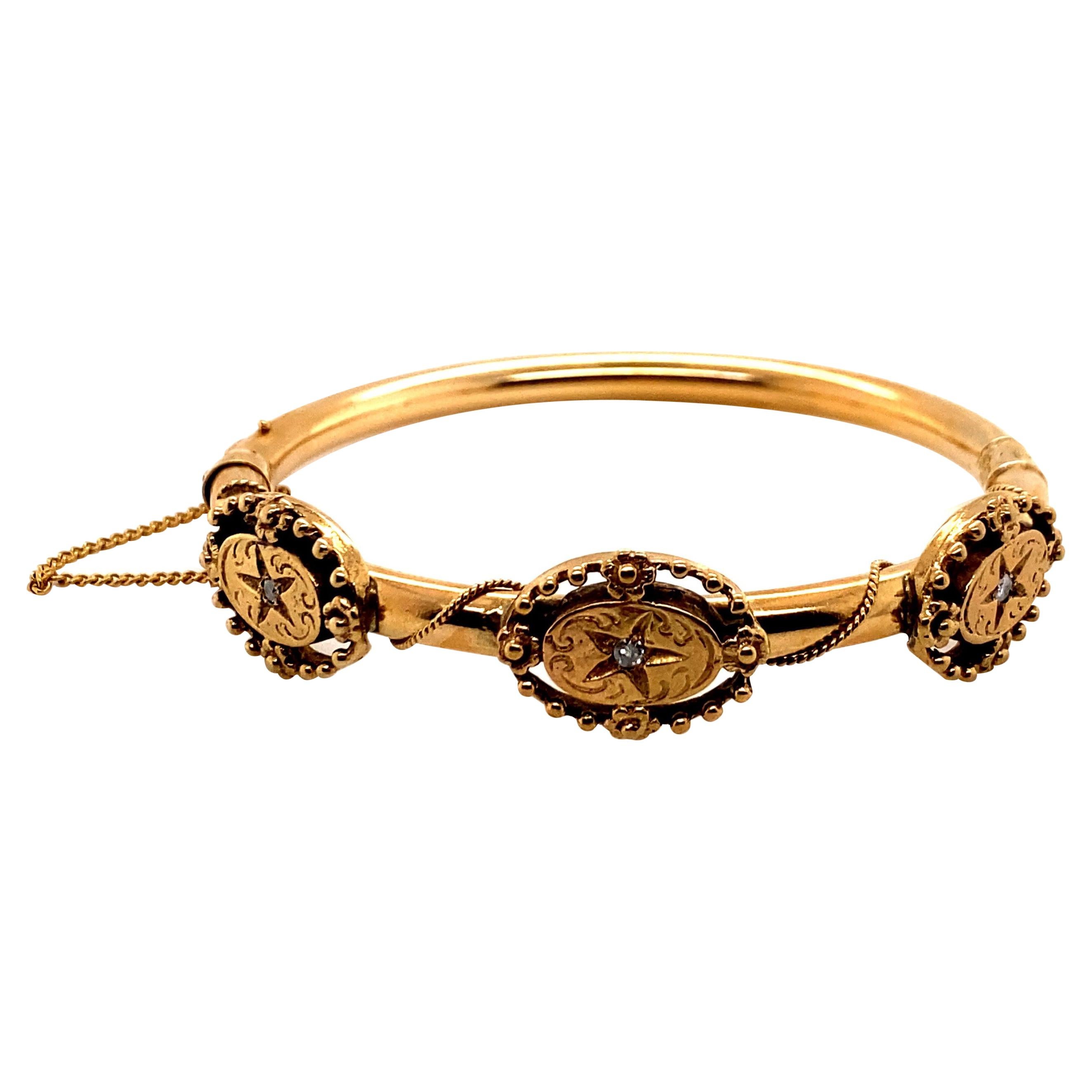 Bracelet jonc vintage en or jaune 14 carats