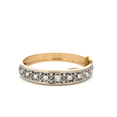 Bracciale vintage in oro giallo 14K con diamanti Old Miner Cut H-VS da 3 carati