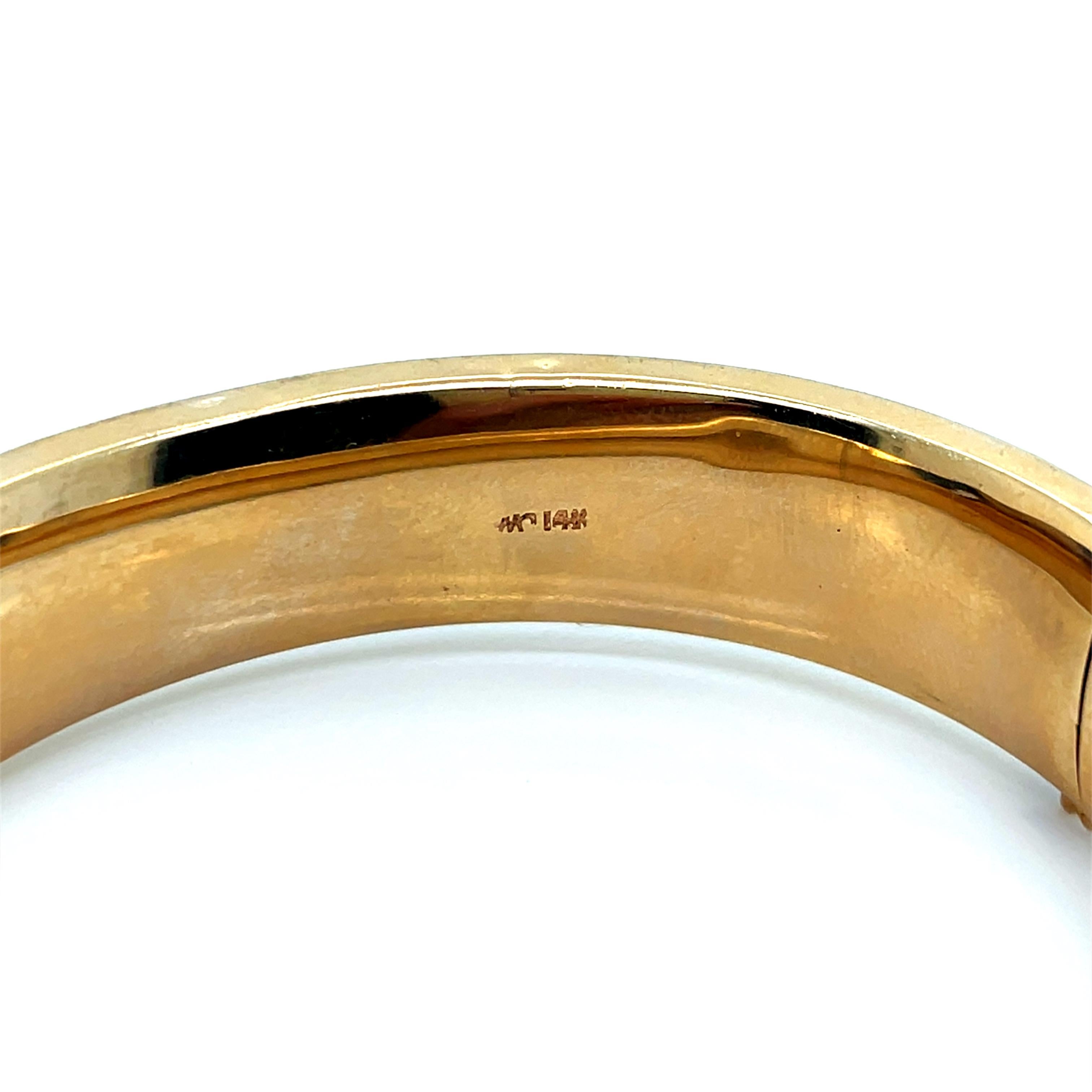 Vintage Bangle in oro giallo 14k con turchese in vendita 5
