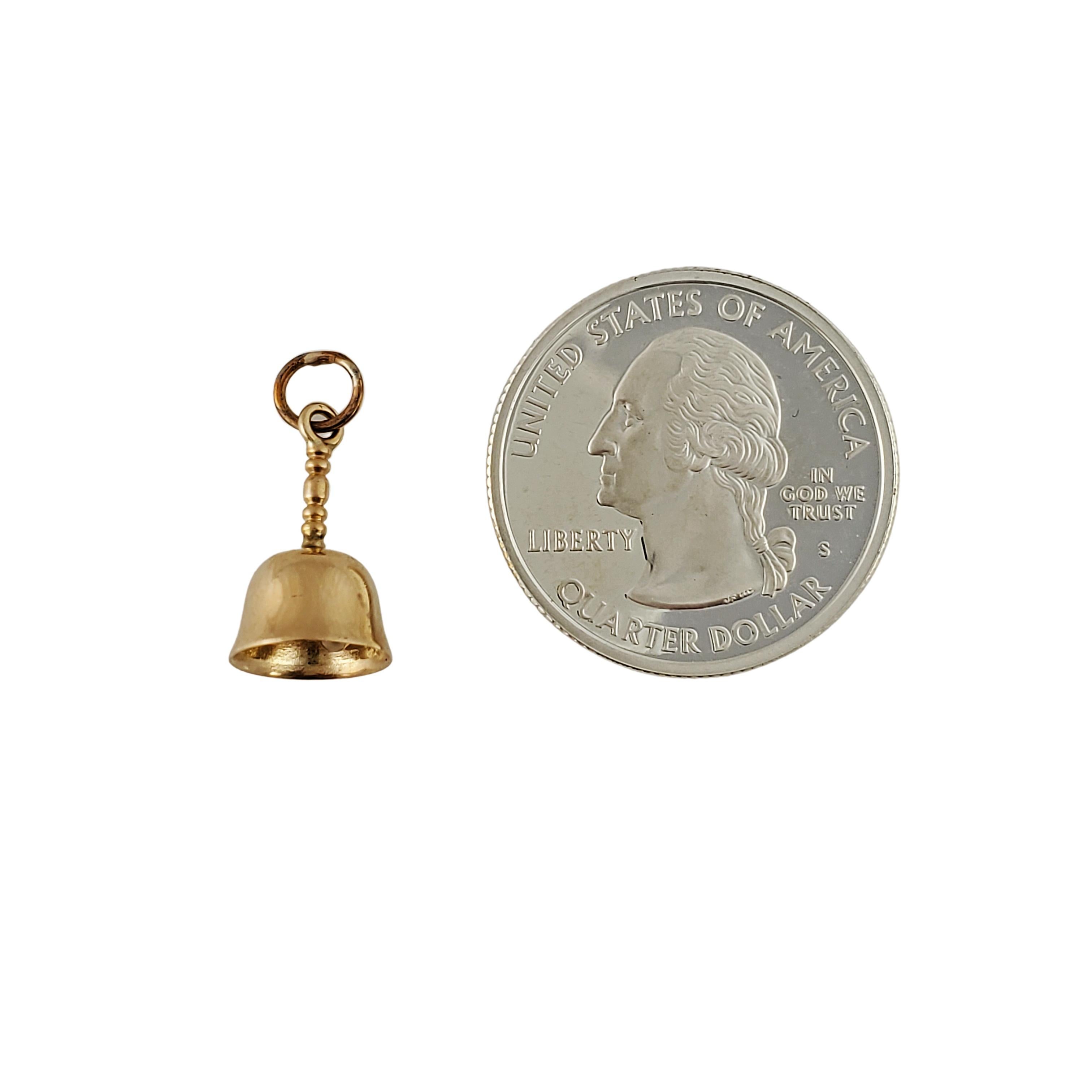 14K Yellow Gold Bell Charm In Good Condition In Washington Depot, CT