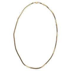 Vintage 14K Yellow Gold Box Chain Necklace, Late 20th Century