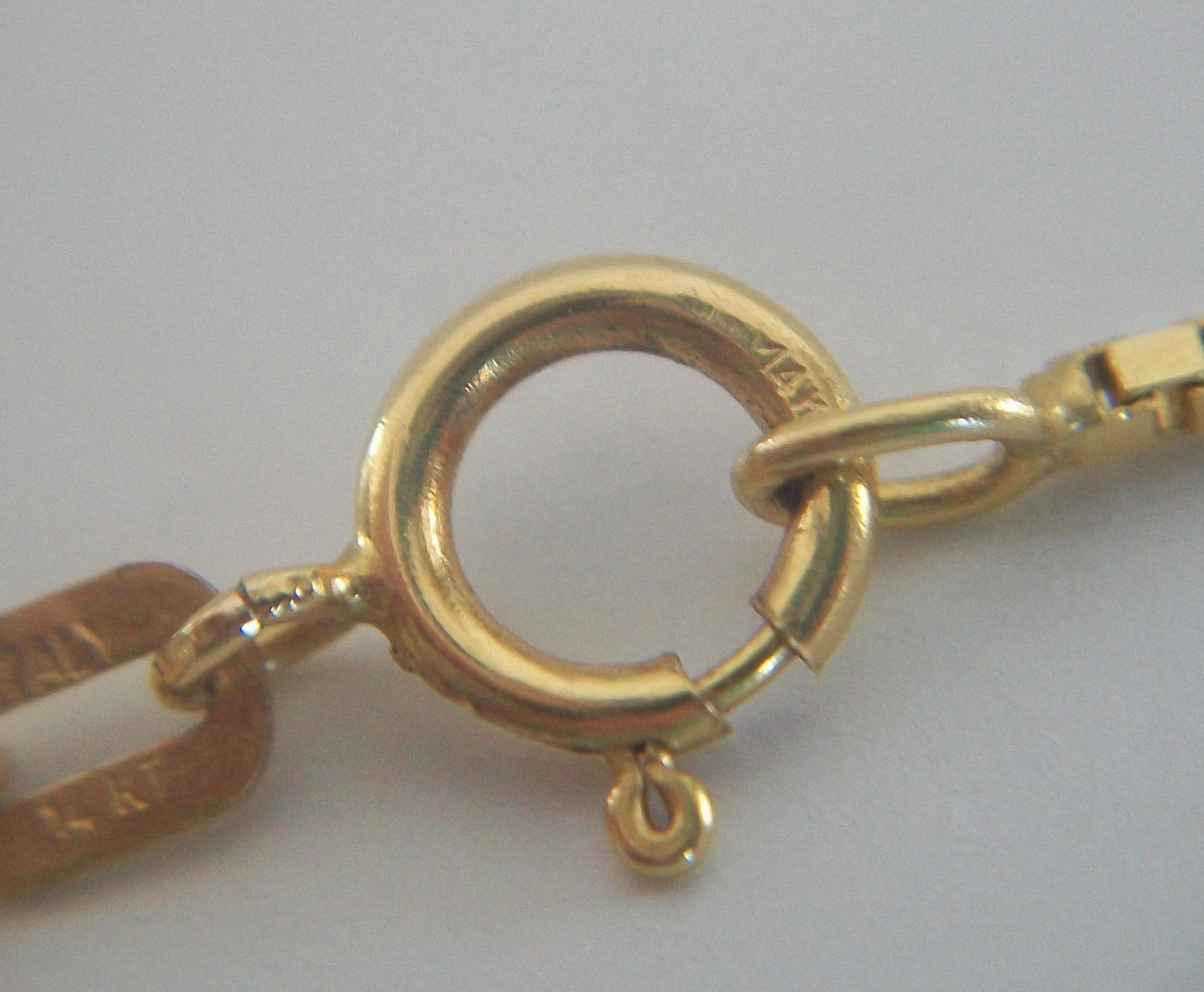 Vintage 14K Yellow Gold Box Chain - Signed - Italy - Circa 1980's For Sale 1