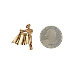 14K Yellow Gold Bull Fighter Charm