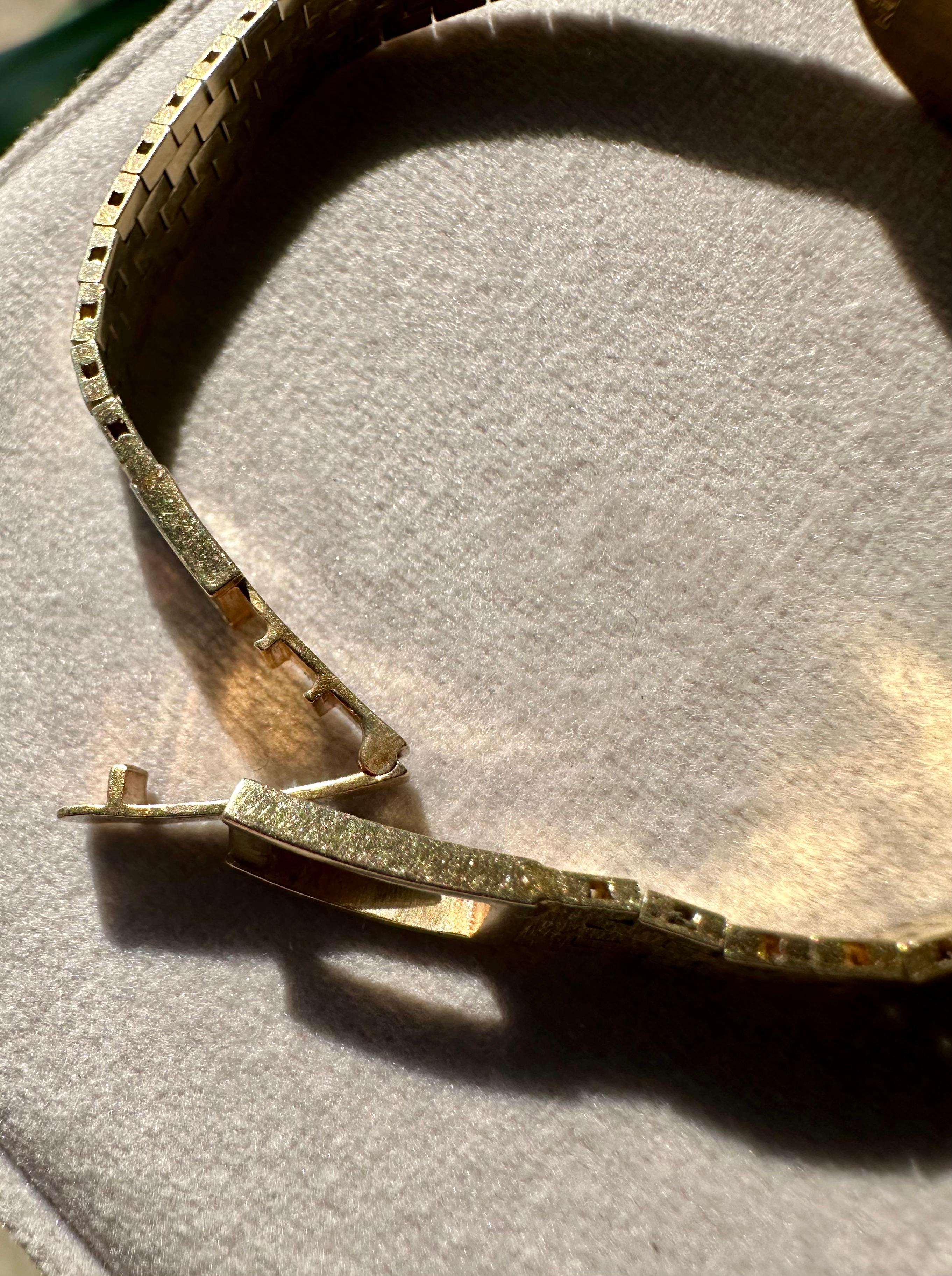 Vintage 14k Yellow Gold Bulova Dior Watch with a Diamond Bezel 3