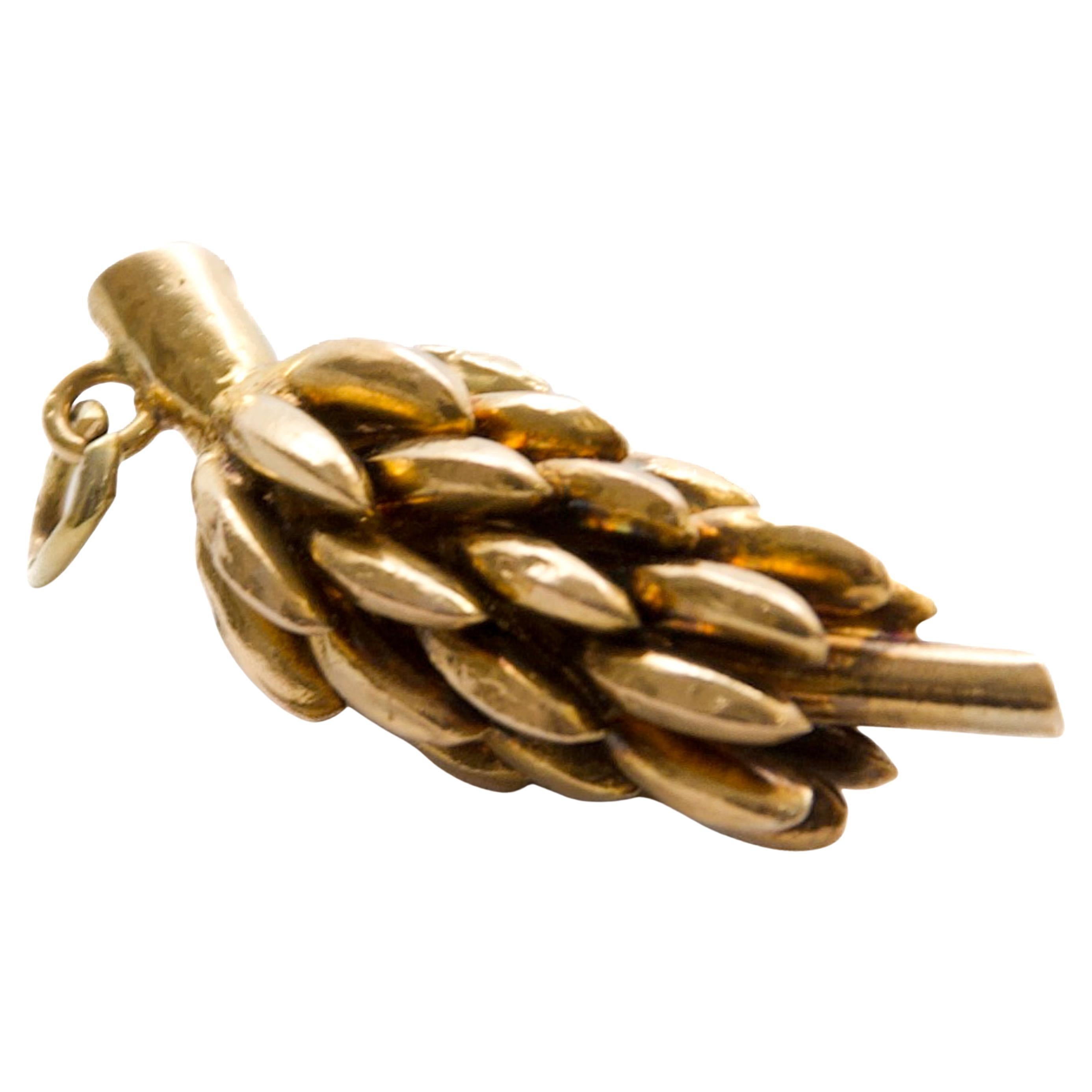 Vintage 14K Yellow Gold Bunch of Bananas Charm Pendant