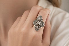 Vintage 14k Yellow Gold Buttercup set Diamond Plaque Ring