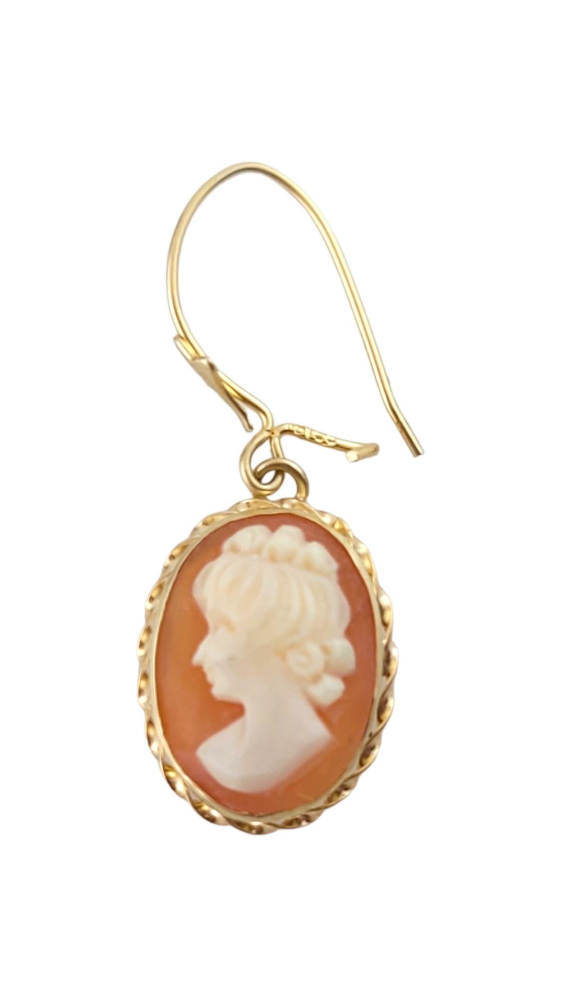 Vintage 14K Yellow Gold Cameo Earrings 1