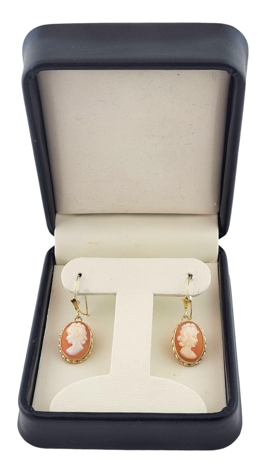 Vintage 14K Yellow Gold Cameo Earrings 3