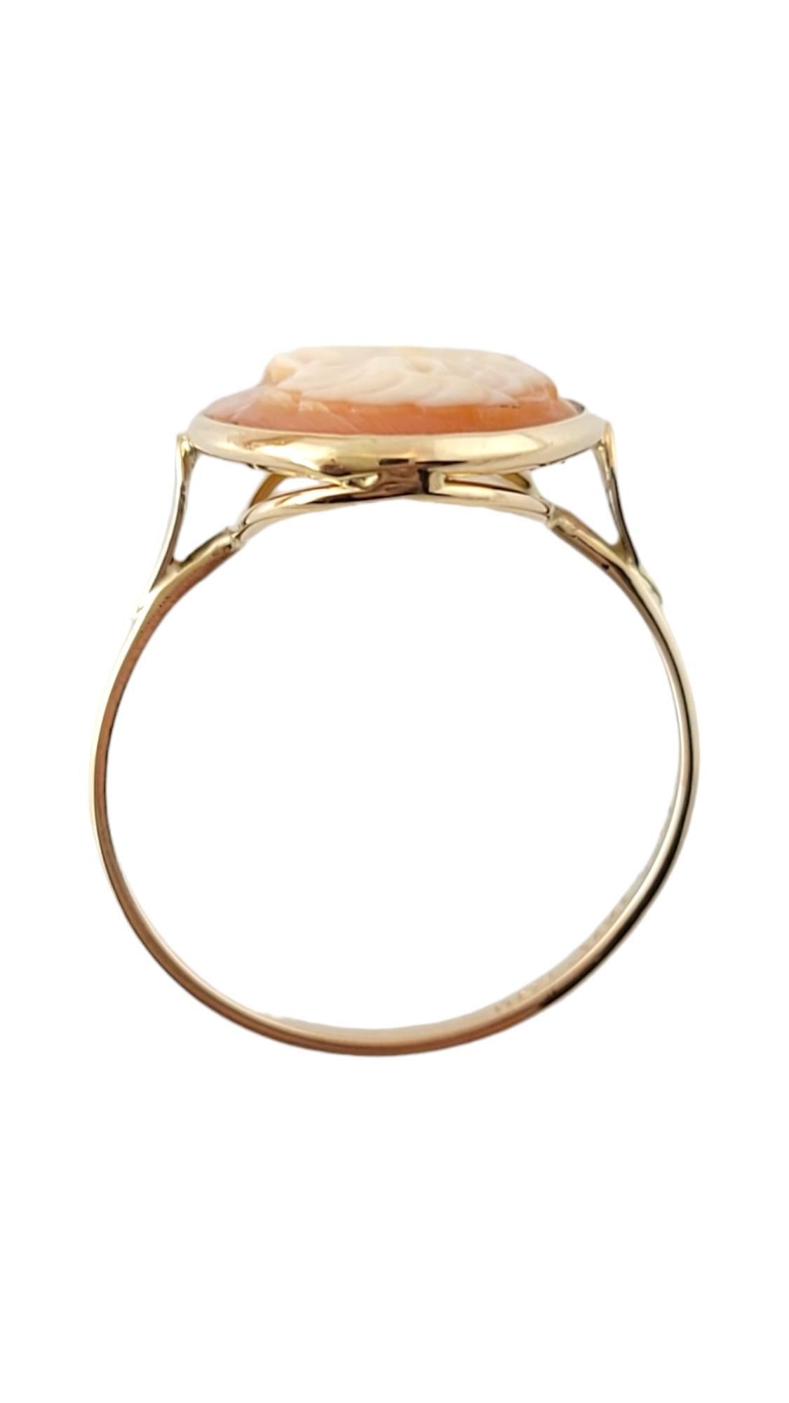 Vintage 14K Yellow Gold Cameo Ring Size 7.25 #16931 In Good Condition For Sale In Washington Depot, CT