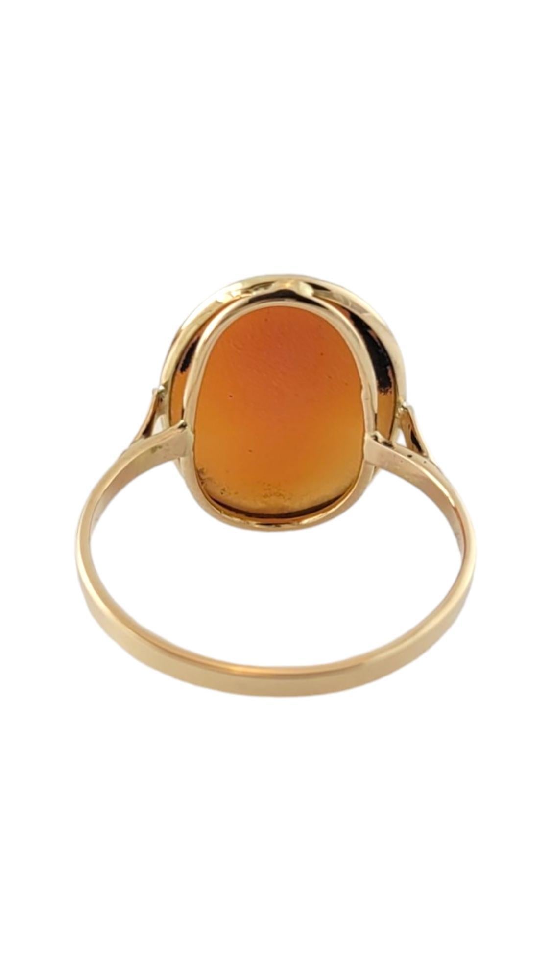 Women's Vintage 14K Yellow Gold Cameo Ring Size 7.25 #16931 For Sale