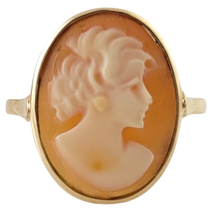 Vintage 14K Yellow Gold Cameo Ring Size 7.25 #16931 For Sale