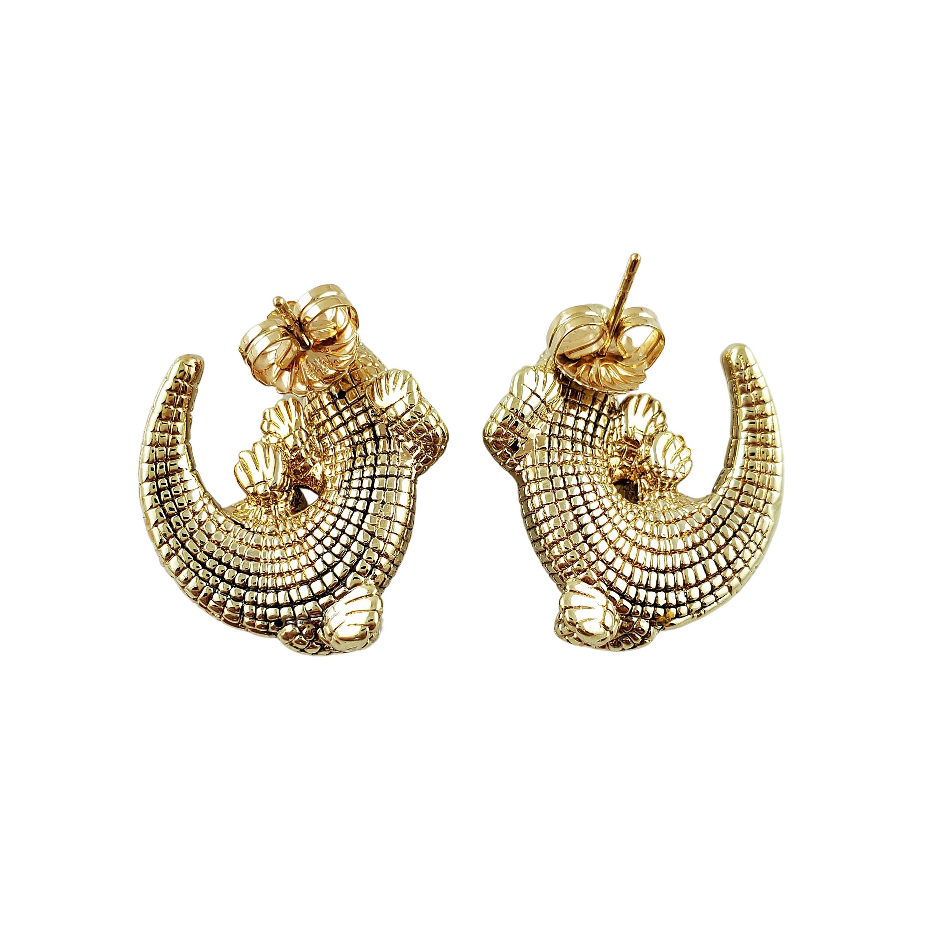 gold alligator earrings