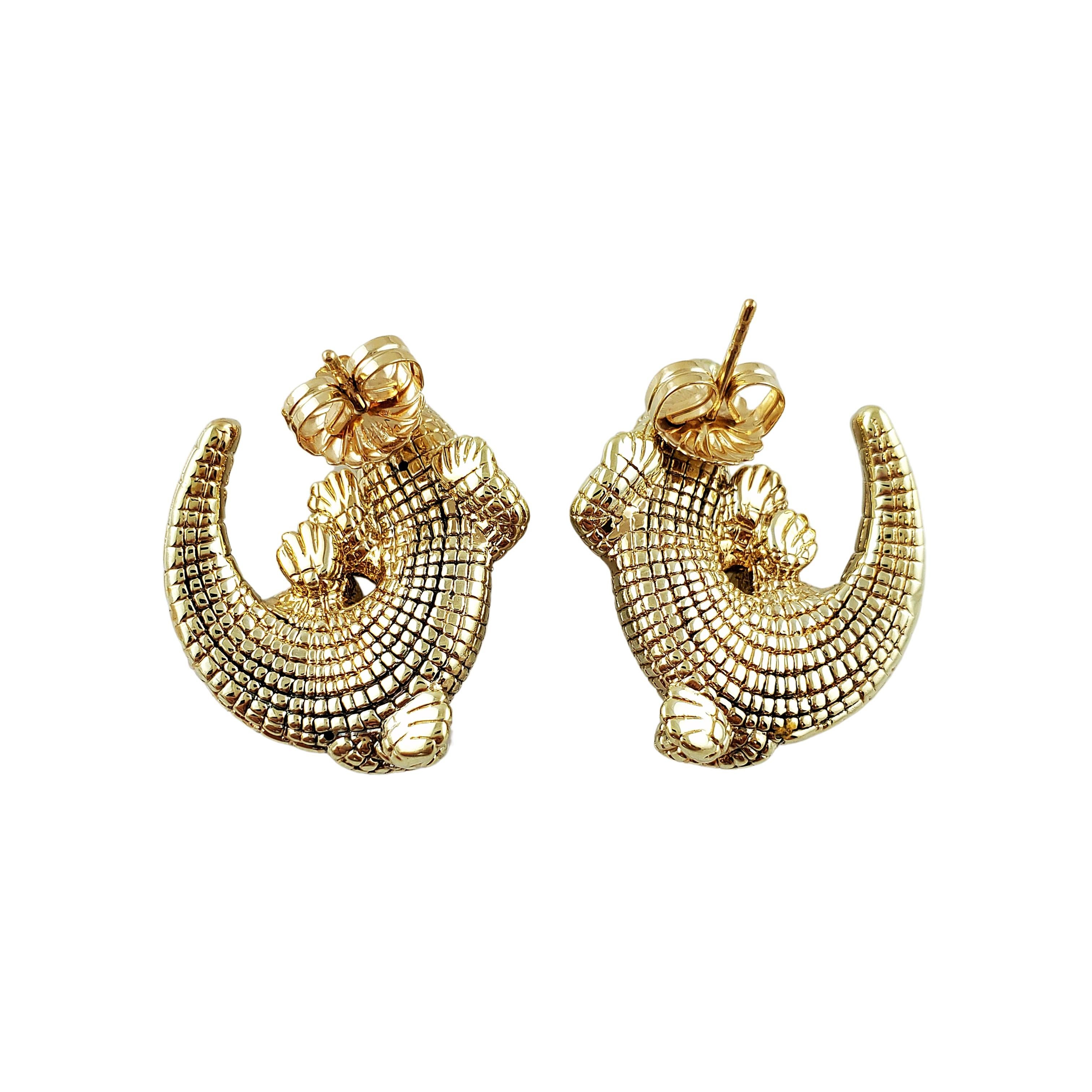 alligator earrings gold