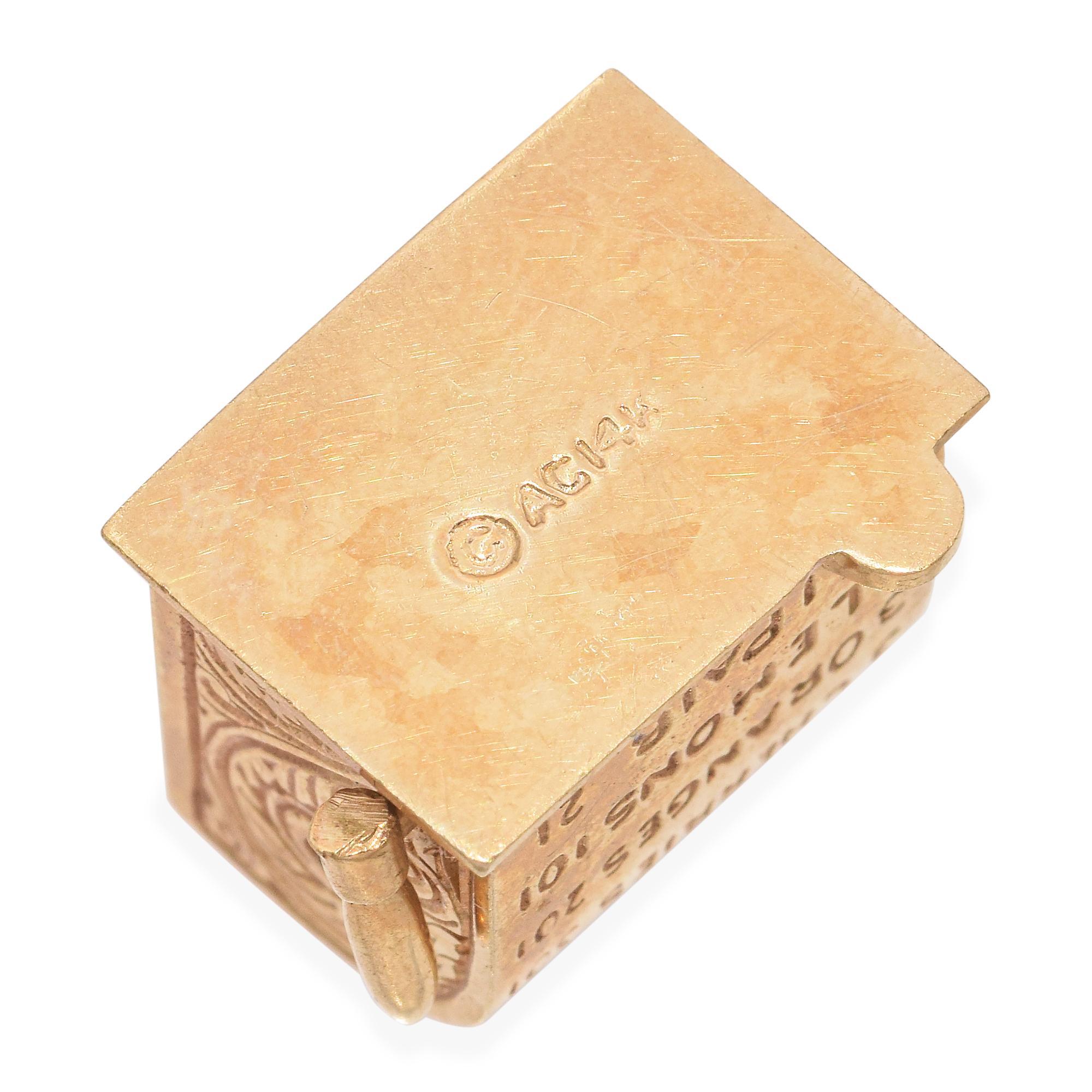 Vintage 14k Gelbgold Casino Slot Machine 3D Charm-Anhänger Damen
