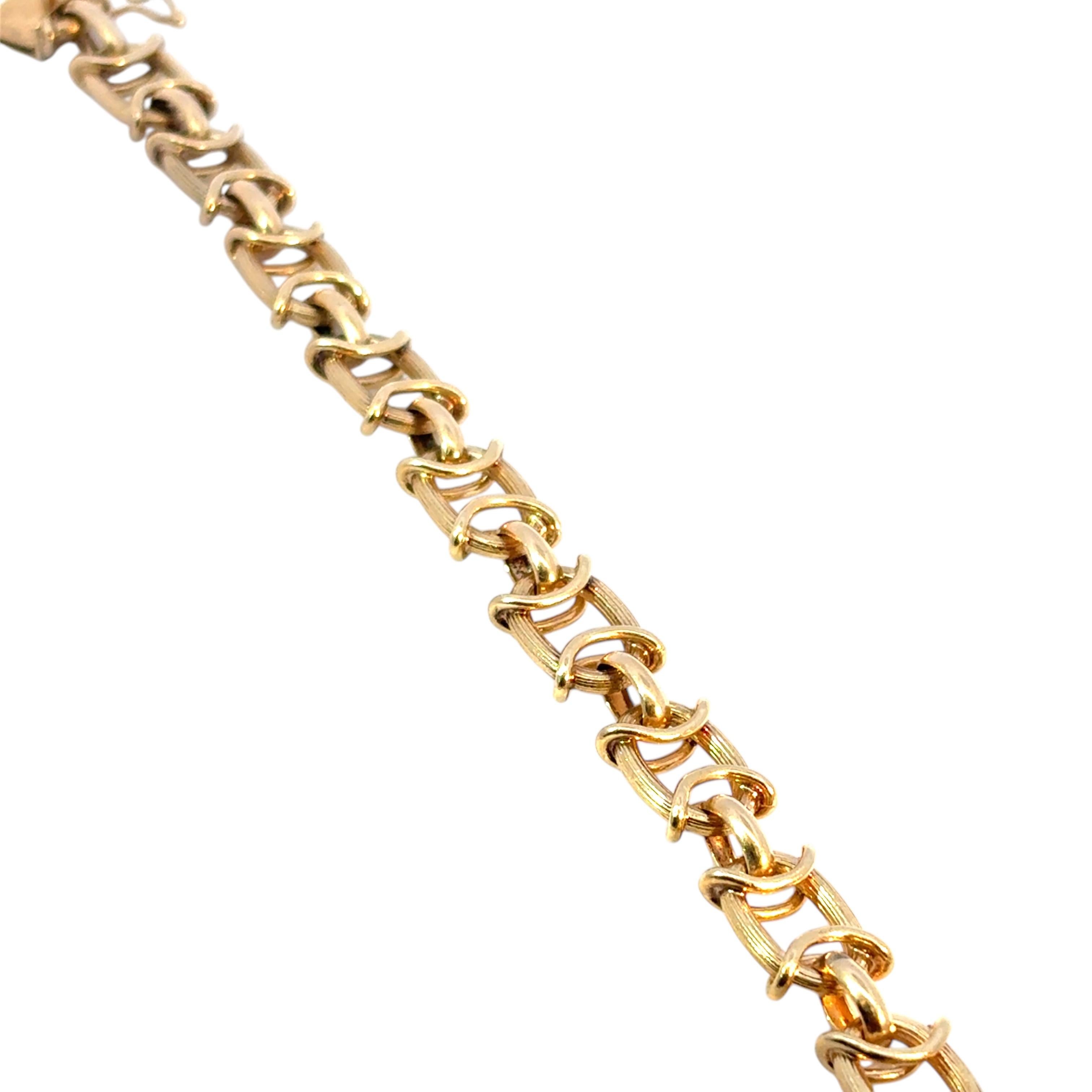 Vintage 14k Yellow Gold Chain Link Bracelet For Sale 8