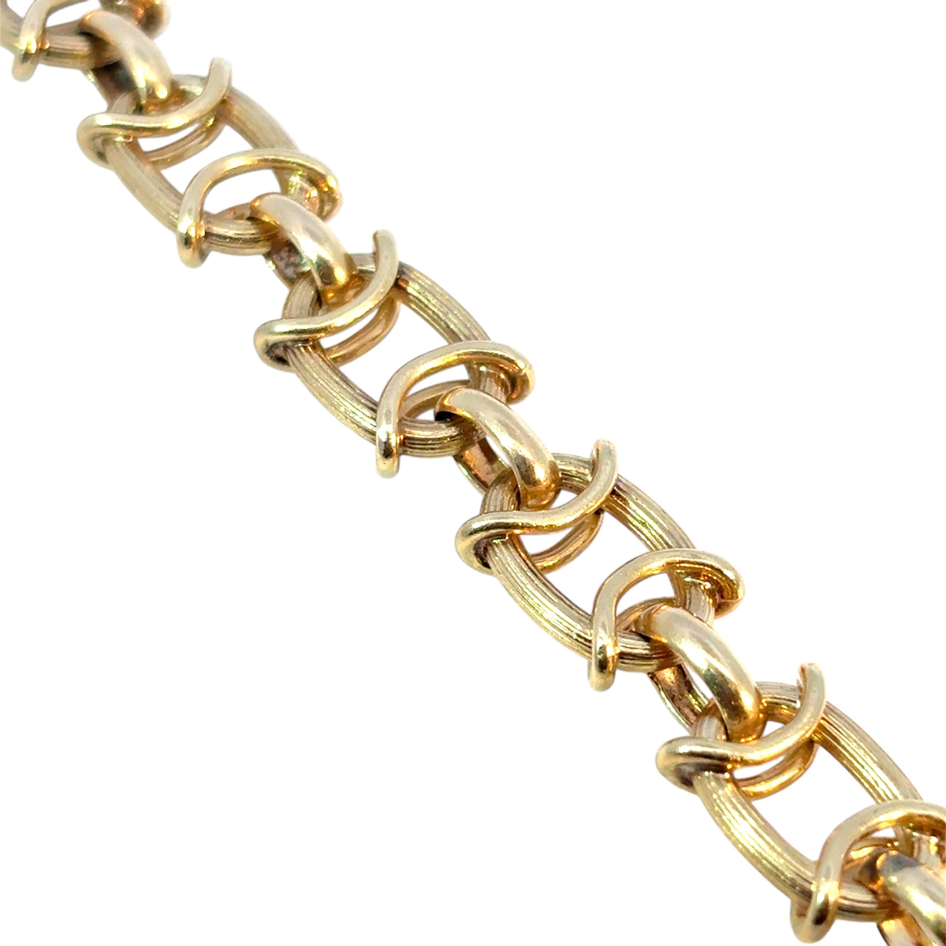 Vintage 14k Yellow Gold Chain Link Bracelet For Sale 9