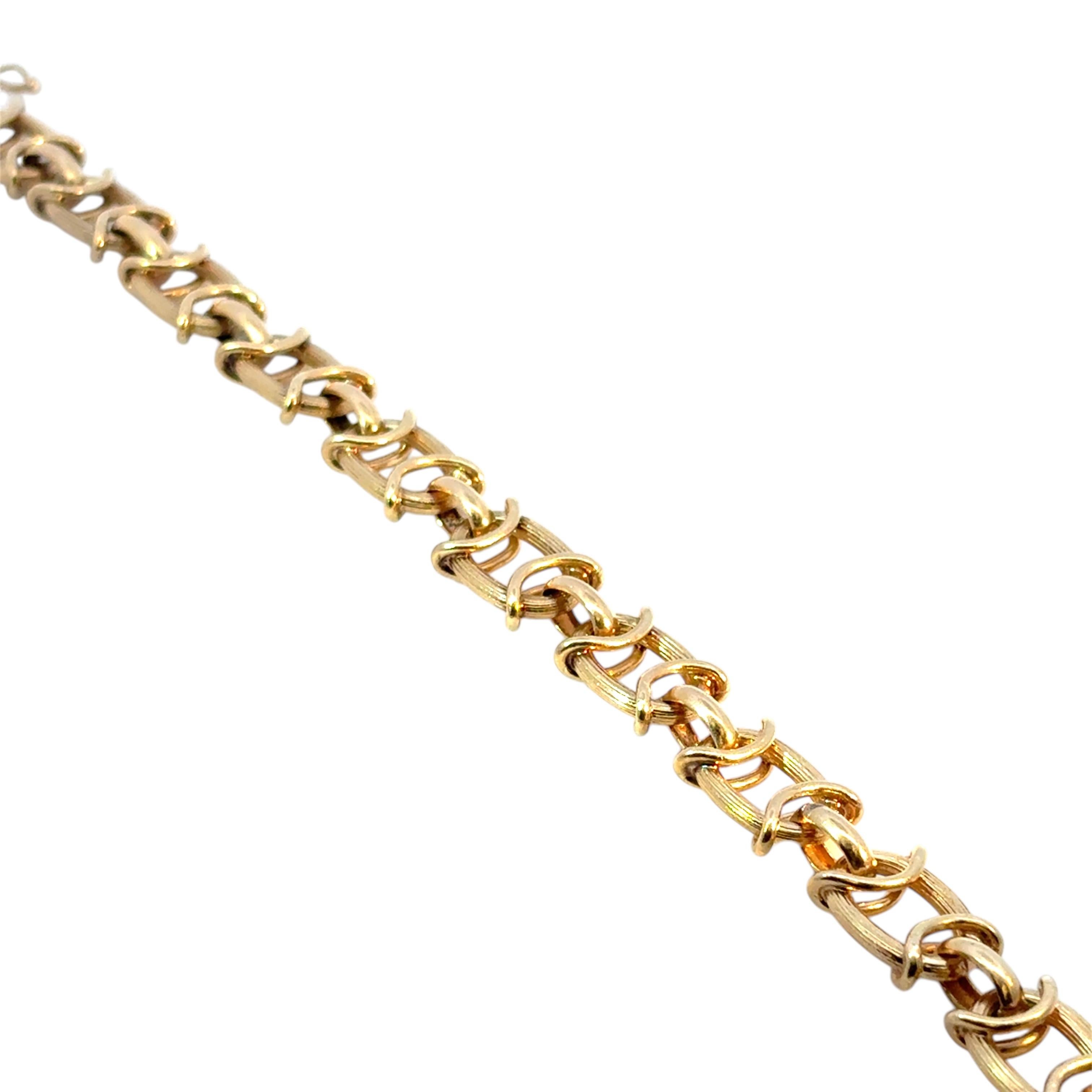 Vintage 14k Yellow Gold Chain Link Bracelet For Sale 10