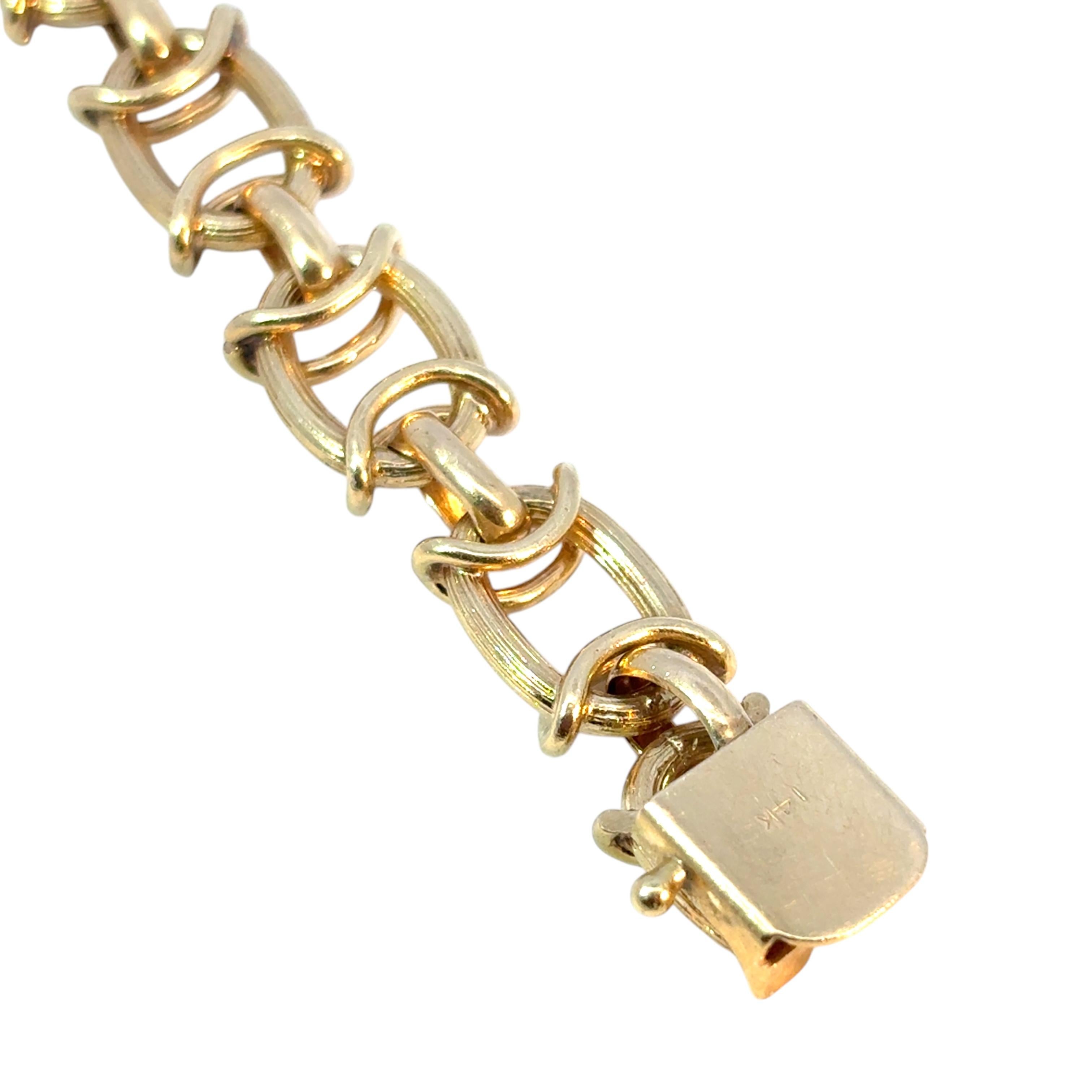 Vintage 14k Yellow Gold Chain Link Bracelet For Sale 2