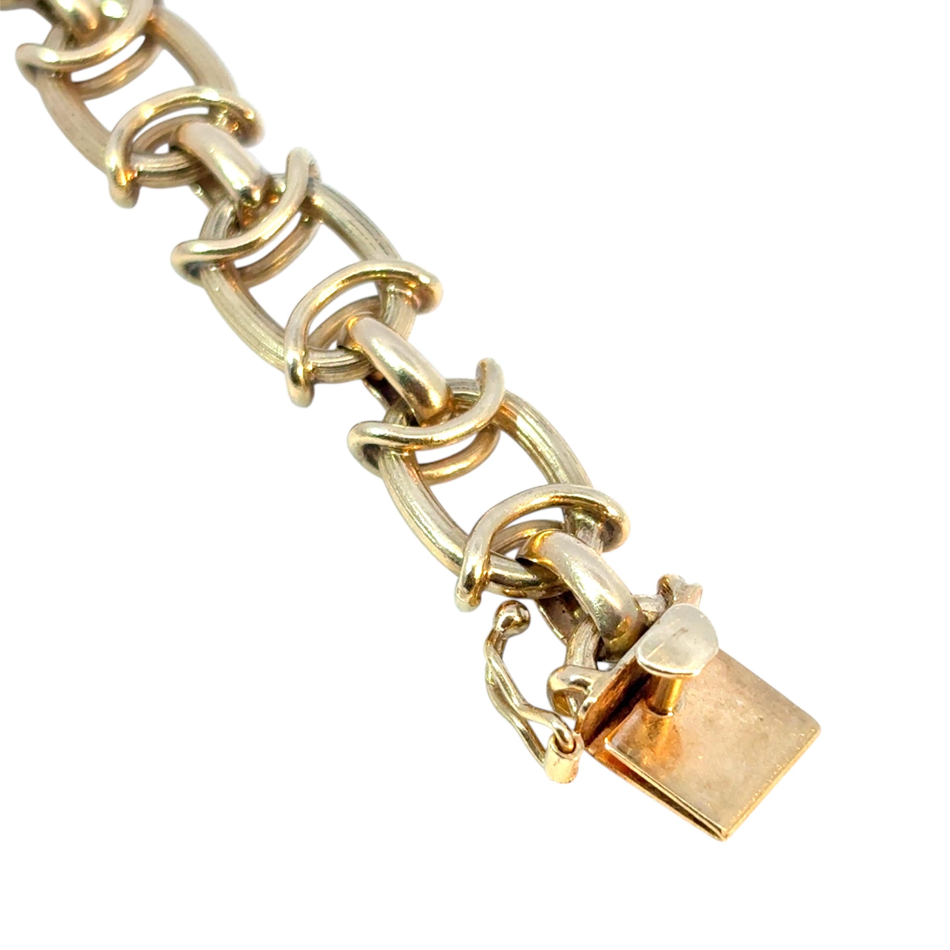 Vintage 14k Yellow Gold Chain Link Bracelet For Sale 4