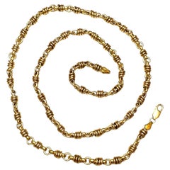 Collar vintage de cadena de oro amarillo de 14 quilates de 24 pulgadas