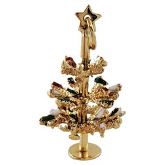 Weihnachtsbaum-Charm-Anhänger aus 18 Karat Gelbgold