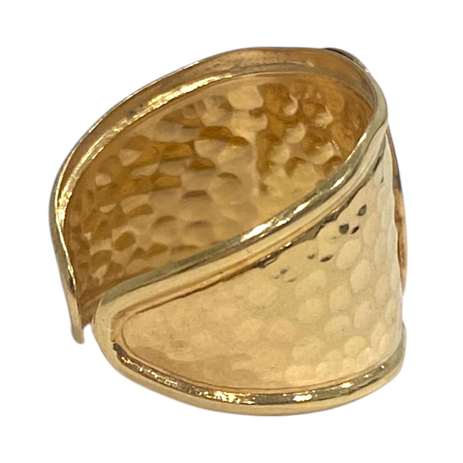 Anello a fascia con sigaro in oro giallo 14K vintage in vendita 1