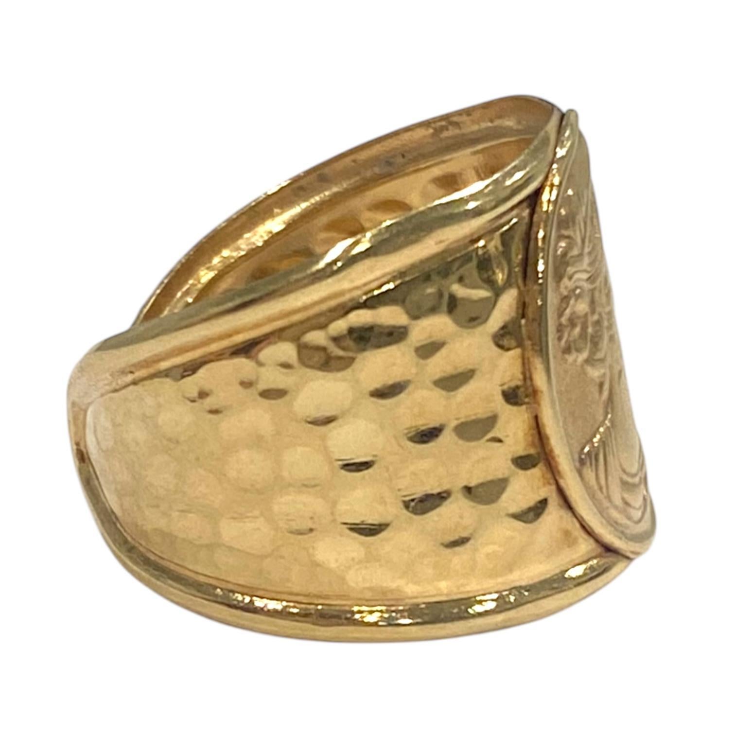Anello a fascia con sigaro in oro giallo 14K vintage in vendita 2