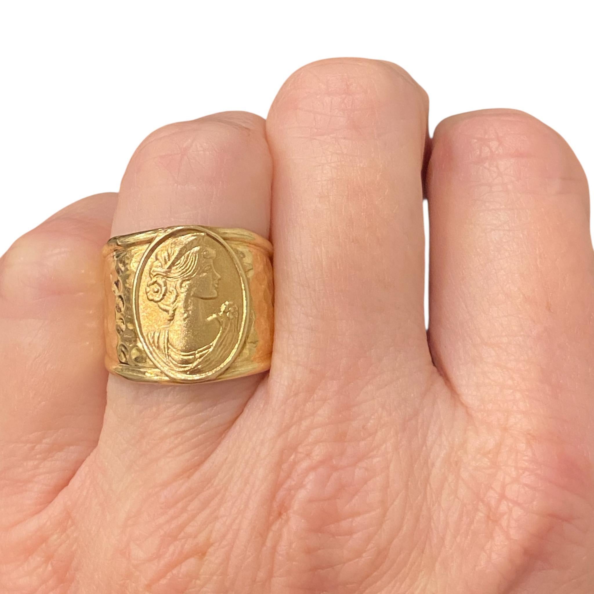 Anello a fascia con sigaro in oro giallo 14K vintage in vendita 4