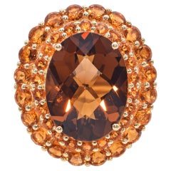 Vintage 14k Yellow Gold Citrine Cocktail Ring