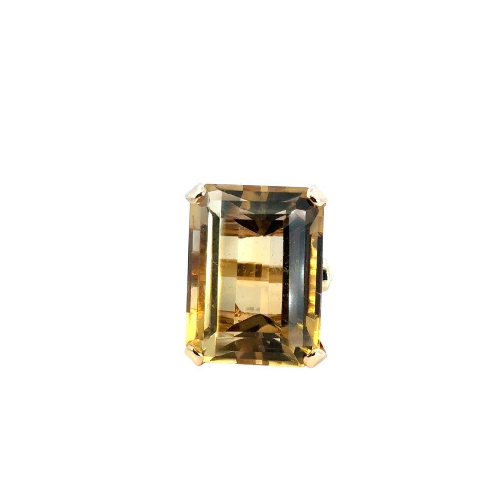 Vintage 14k Yellow Gold Citrine Gemstone Ring For Sale 4