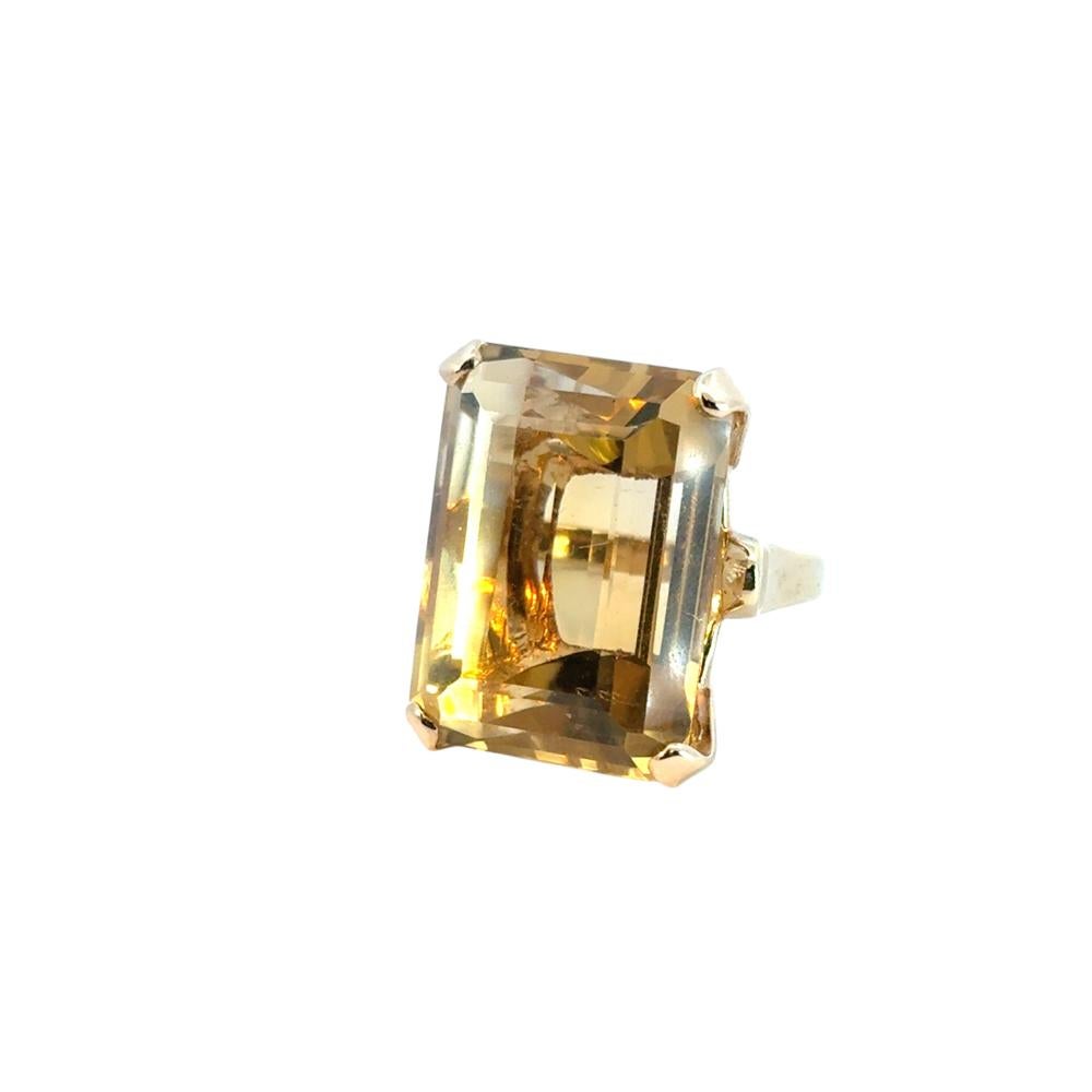Vintage 14k Yellow Gold Citrine Gemstone Ring For Sale 5