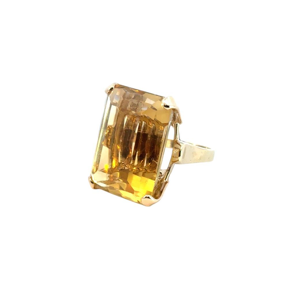 Vintage 14k Yellow Gold Citrine Gemstone Ring For Sale 6