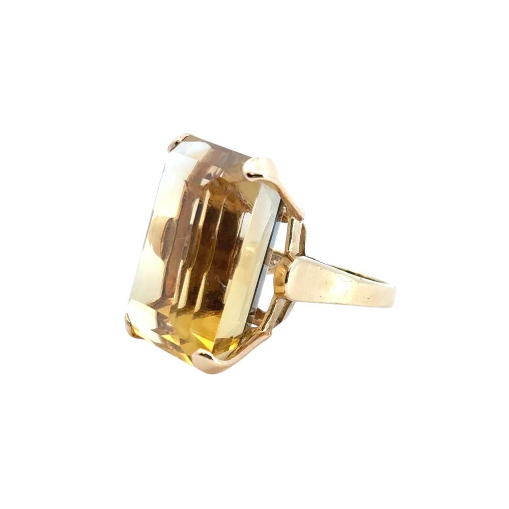 Vintage 14k Yellow Gold Citrine Gemstone Ring For Sale 7