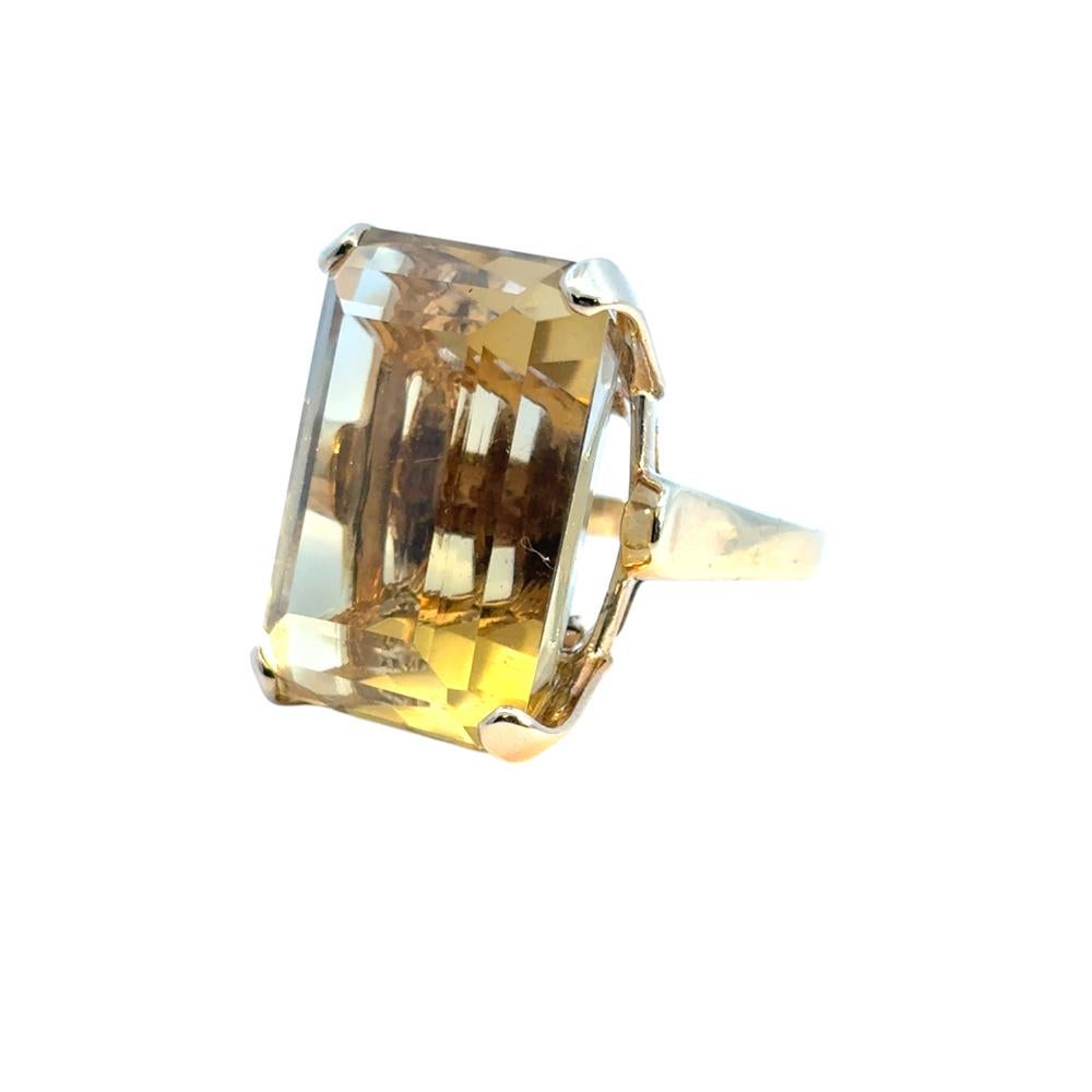 Vintage 14k Yellow Gold Citrine Gemstone Ring For Sale 8
