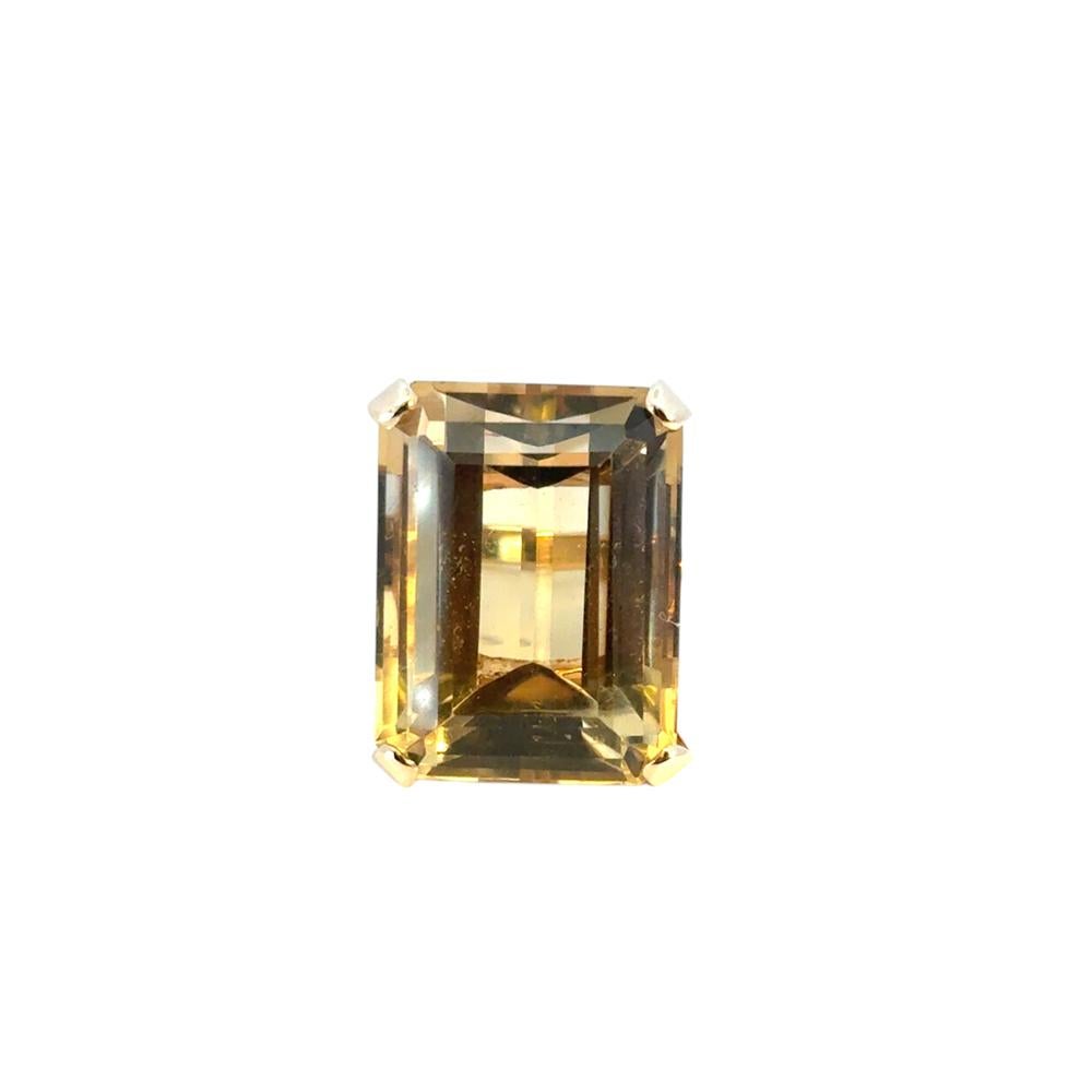 Vintage 14k Yellow Gold Citrine Gemstone Ring For Sale 9