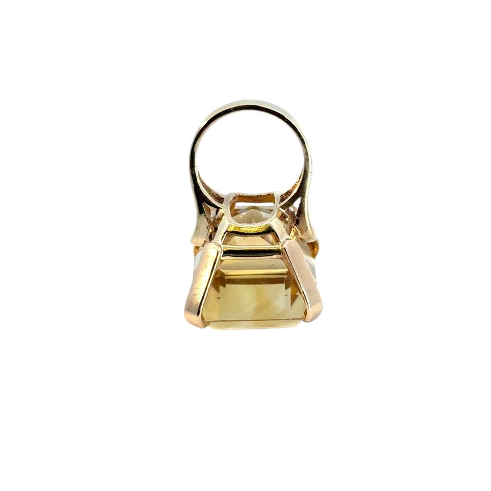 Vintage 14k Yellow Gold Citrine Gemstone Ring For Sale 11