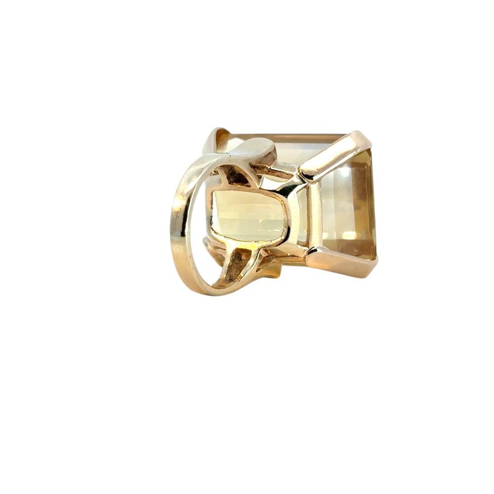 Vintage 14k Yellow Gold Citrine Gemstone Ring For Sale 12