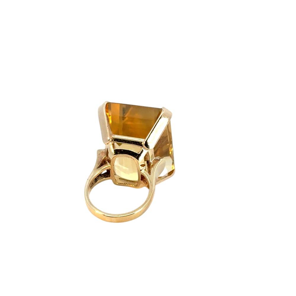 Women's or Men's Vintage 14k Yellow Gold Citrine Gemstone Ring For Sale
