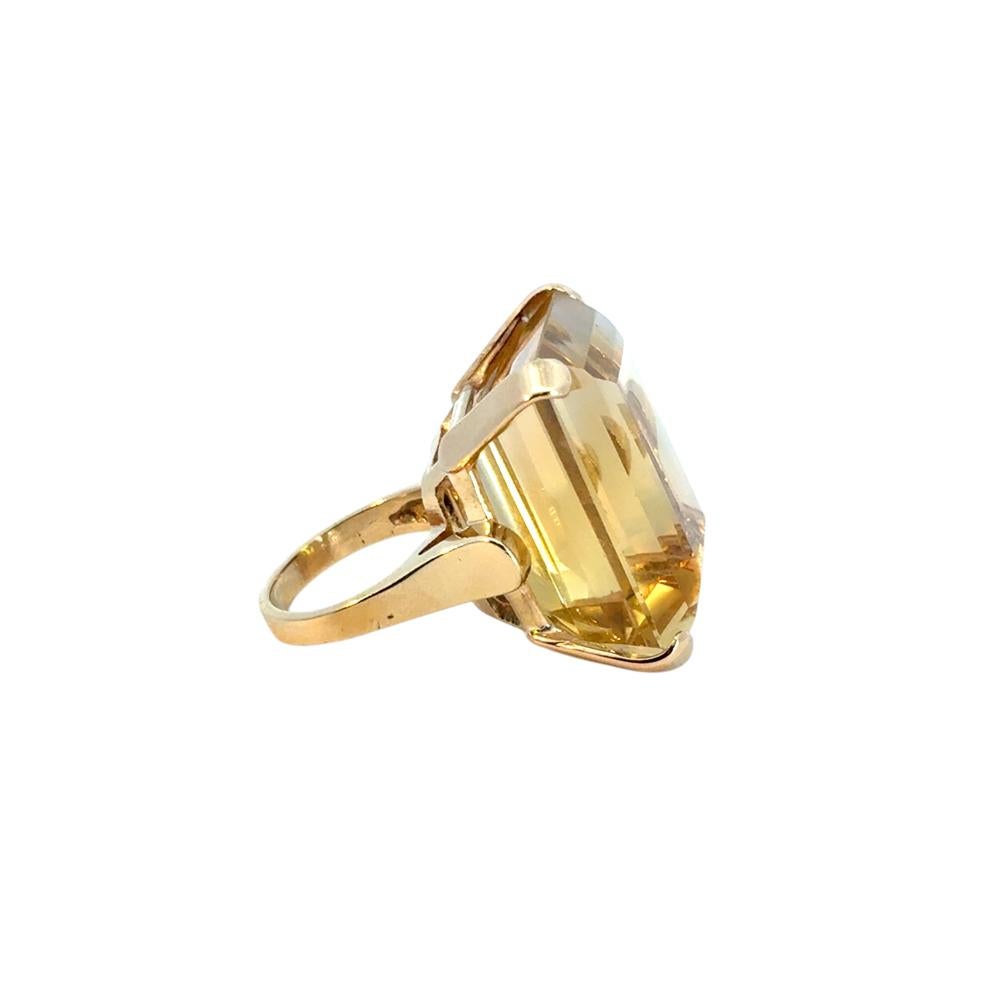 Vintage 14k Yellow Gold Citrine Gemstone Ring For Sale 1