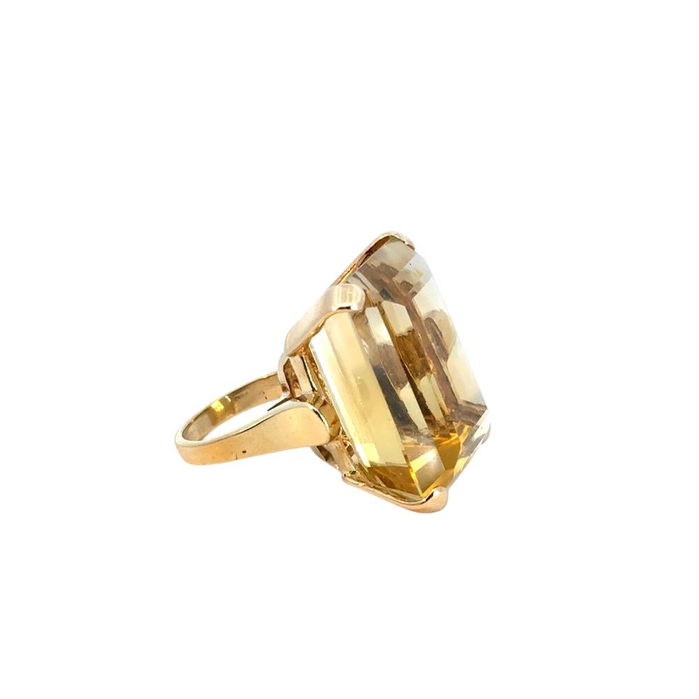 Vintage 14k Yellow Gold Citrine Gemstone Ring For Sale 2