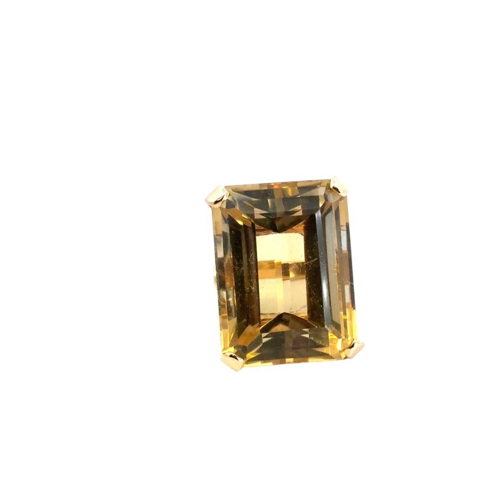 Vintage 14k Yellow Gold Citrine Gemstone Ring For Sale 3