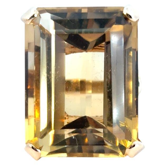 Vintage 14k Yellow Gold Citrine Gemstone Ring For Sale