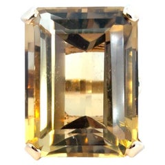 Anello vintage in oro giallo 14k con gemma citrina