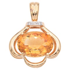 Vintage 14k Yellow Gold Citrine Pendant