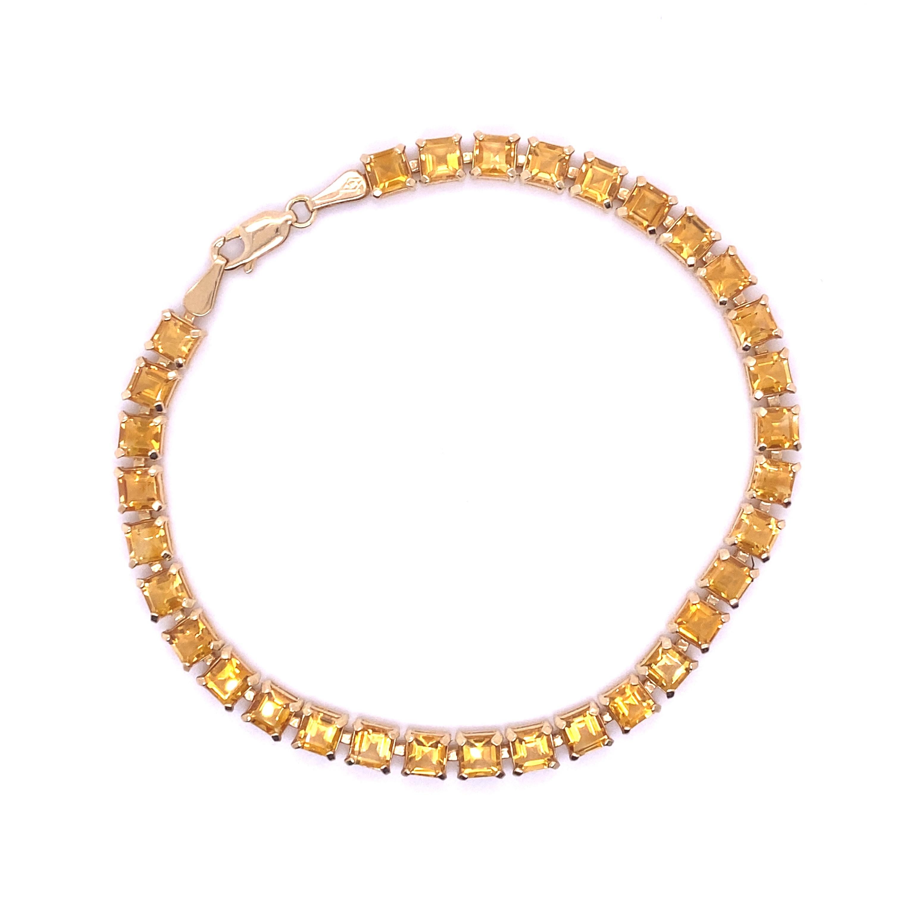 citrine tennis bracelet gold