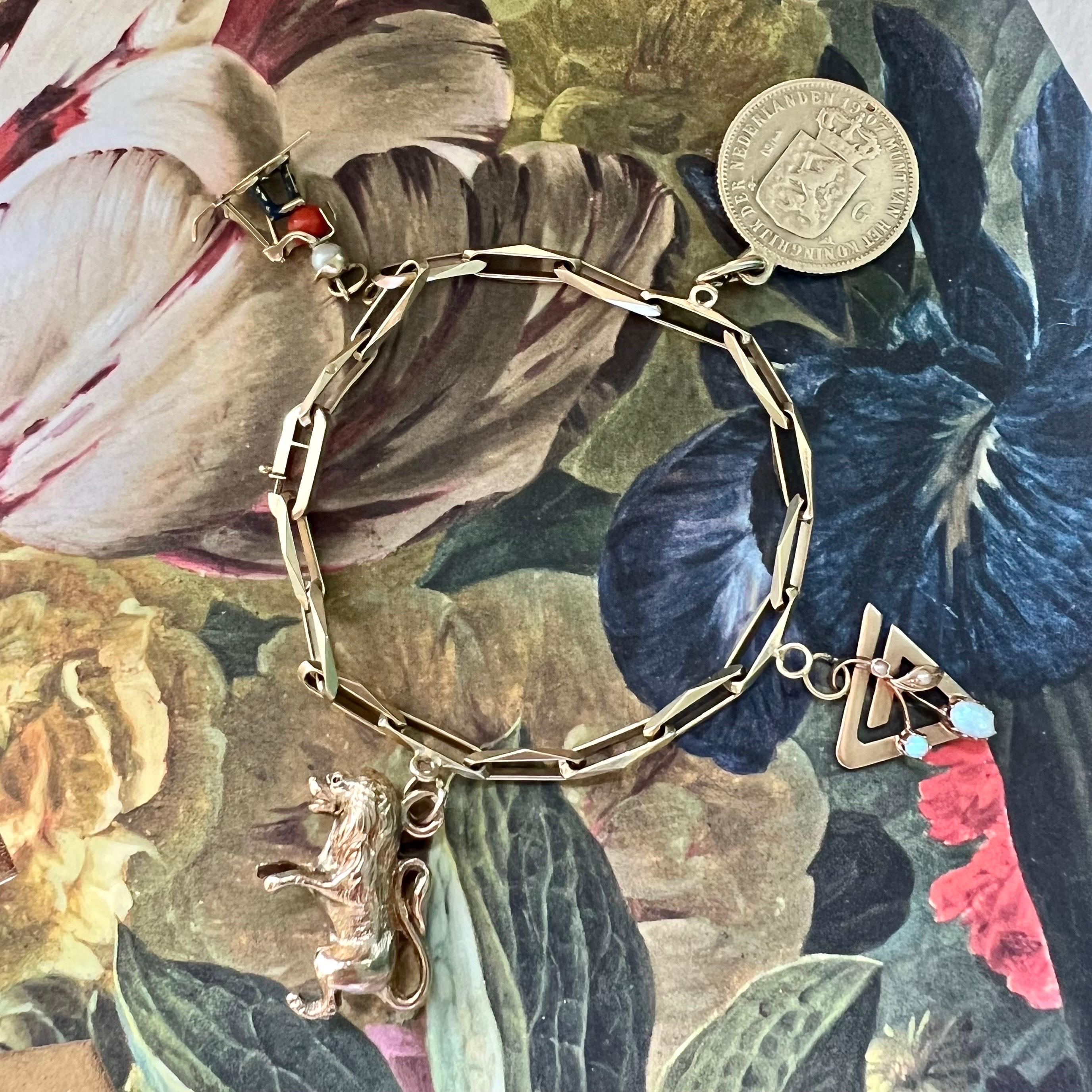 14K Gelbgold Forever Gliederanhänger-Armband für Damen oder Herren